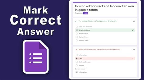 How To Make Correct And Incorrect Answer In Google Forms Youtube