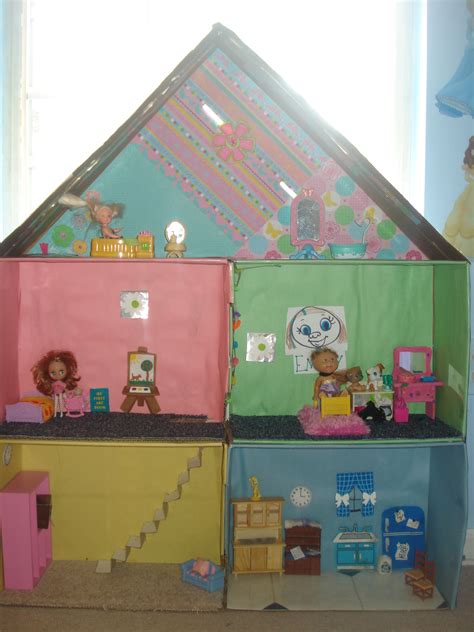 My Cardboard Creationa Two Story Doll House Cardboard Dollhouse