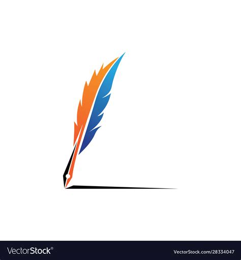Feather Pen Logo Template Royalty Free Vector Image