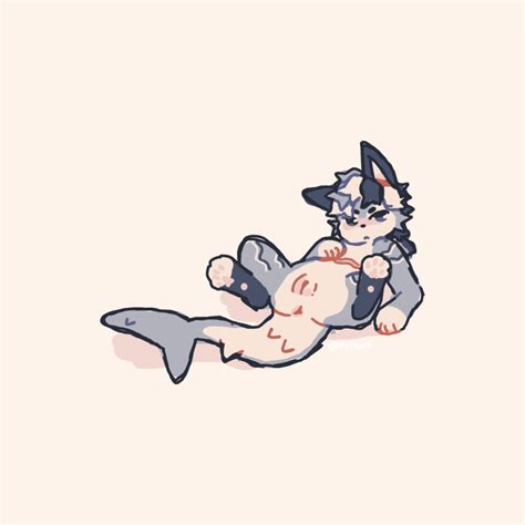 Rule 34 Feline Laying Down Laying On Back Nonbinary Lore Pjpaws Pussy Shark Showing Off