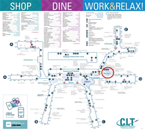 Charlotte Airport Food Map Terminal E