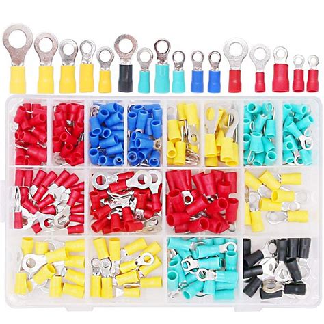 Hilitchi 160-Pcs 22-10 AWG Assorted Insulated Ring Wire Crimp Connector ...