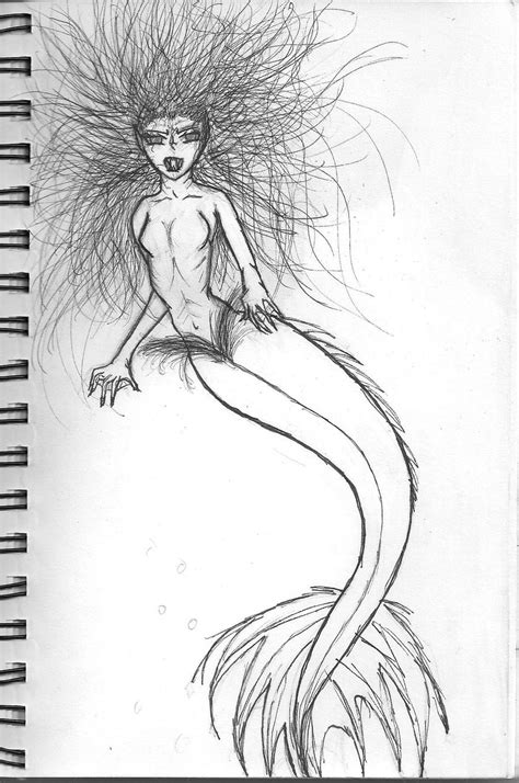 Scary Mermaid Inked By Theatreninja On Deviantart