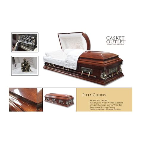 Wood Casket Pieta Cherry Wood Casket Funeral Casket Outlet