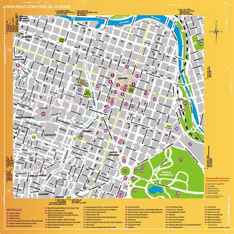 Mapa Turístico Del Centro De La Ciudad De Córdoba Argentina Córdoba