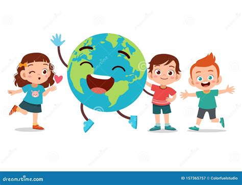 Kids Of The Earth Cartoon Vector 28883705