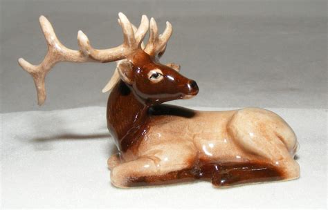 Northern Rose Miniature Porcelain Animal Figure Elk Lying Down R027