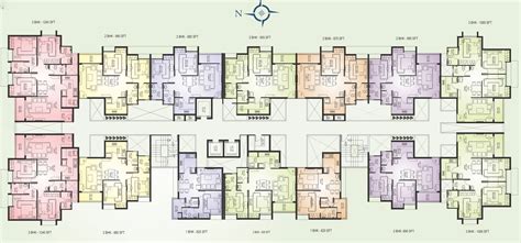Bhk Flat Design Plans Apartment Cluster Tower Jhmrad 138930