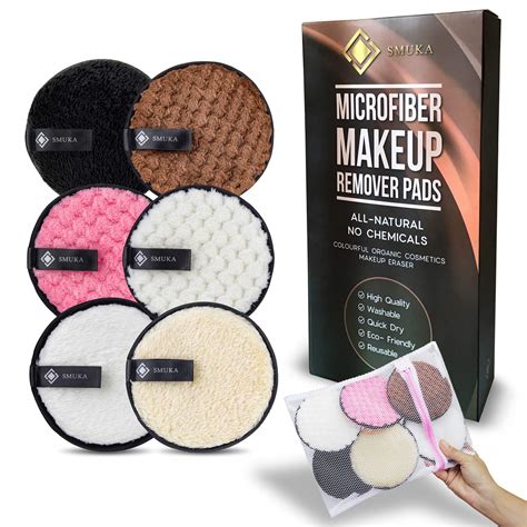 Reusable Makeup Remover Pads Organic Washable Eco Friendly Microfiber Cotton 12cm
