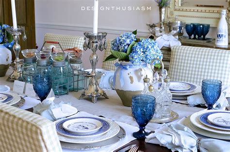 Country French Blue And White Tablescape