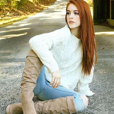 Danielle Boker Natural Redhead Boots Fall Fall Season Freckles Leg Warmers Redheads Red