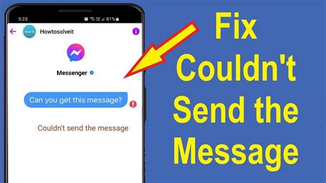 How To Fix Messenger Couldnt Send The Message Problem Howtosolveit Youtube