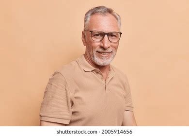 Portrait Handsome Bearded Senior Man Smiles Stock Photo Shutterstock