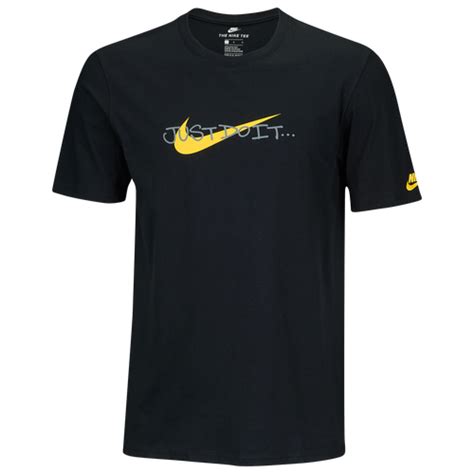 Nike Graphic T Shirt Mens Casual Clothing Blackyellowreflective