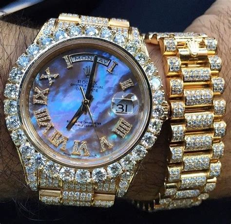 Iced Out Rollie And Bracelet Rolex Watches Gold Diamond Watches Rolex