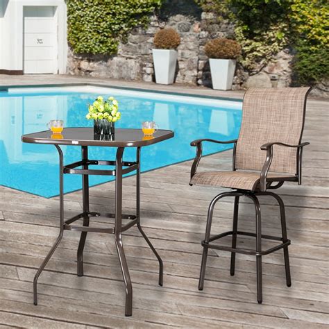 Lowestbest 31x 31 X 40 Bar Table Outdoor Table Wrought Iron Glass