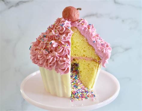 Giant Cupcake Cake Sprinkle Surprise This Delicious House