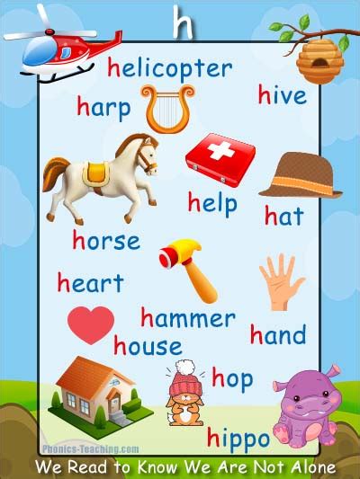 H Words Phonics Poster Free And Printable Ideal For Phonics Practice