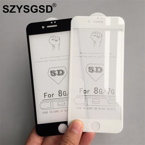 5d curved round edge tempered glass for iphone x 6 6s full cover 9h 0 26mm premium screen