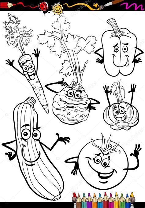 Imágenes Verduras Animados Para Colorear Dibujos Animados Verduras