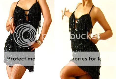 Custom Black Latin Salsa Bead Fringe Diva Dance Dress Ebay