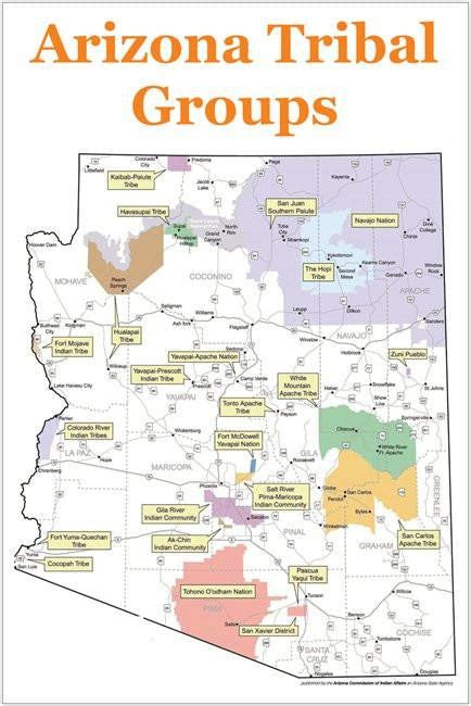 Tribal Groups Of Arizona Map Indigenous Peoples Resources