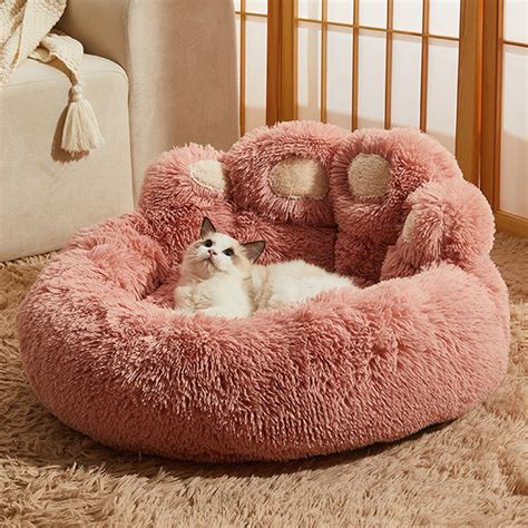 Pink Fluffy Cat Beds