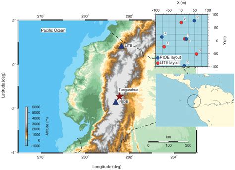 Map Of Ecuador With Locations Of Tungurahua Volcano And Infrasound