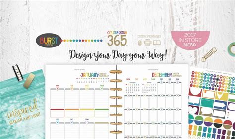 Colour Your Burst Edition Printable Planner Complete Kit At
