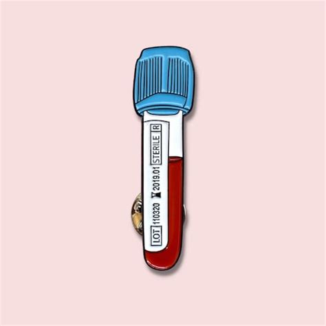 Blood Collection Tube 175 Soft Enamel Science Pin Etsy