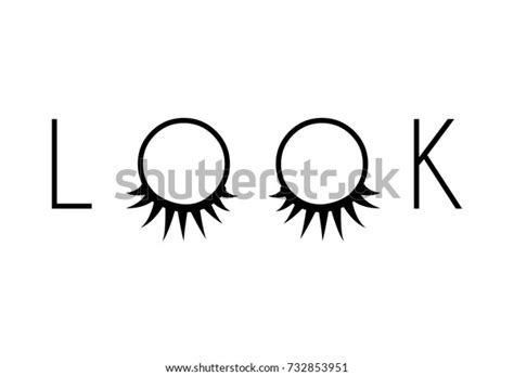 Closed Eyes With Long Eyelashes In A Word Look Isolated On White