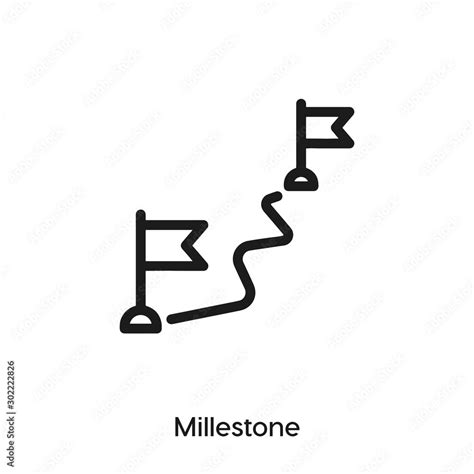 Milestone Icon Milestone Vector Symbol Linear Style Sign For Mobile