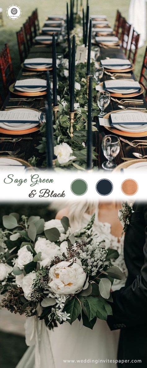 Top 6 Sage Green Weddings Color Palettes Sage And Black Fall And