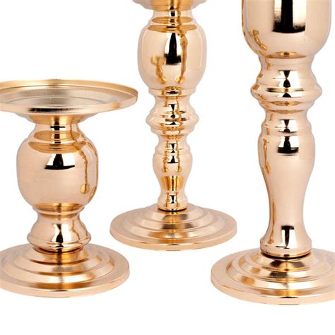 Pillar Candle Holders With Hurricane Glass Set