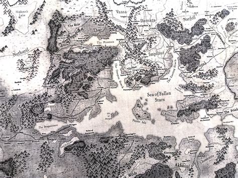 Faerun Map Dungeons And Dragons Map Forgotten Realms Map Etsy