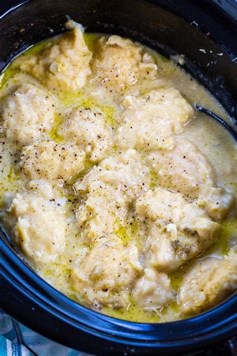 Slow Cooker Chicken And Bisquick Dumplings Spicy Southern Kitchen