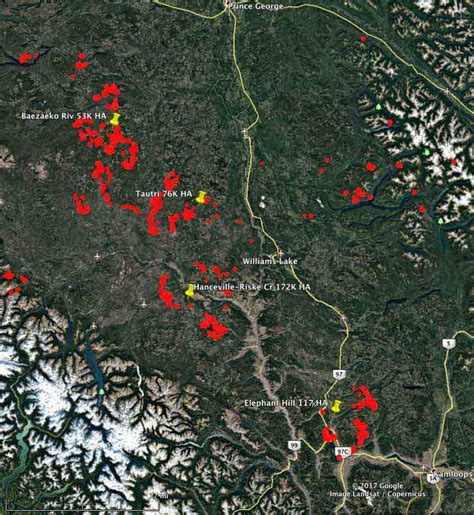 Bc Wildfire Map This Map Shows How Far Smoke From Bc Wildfires Is