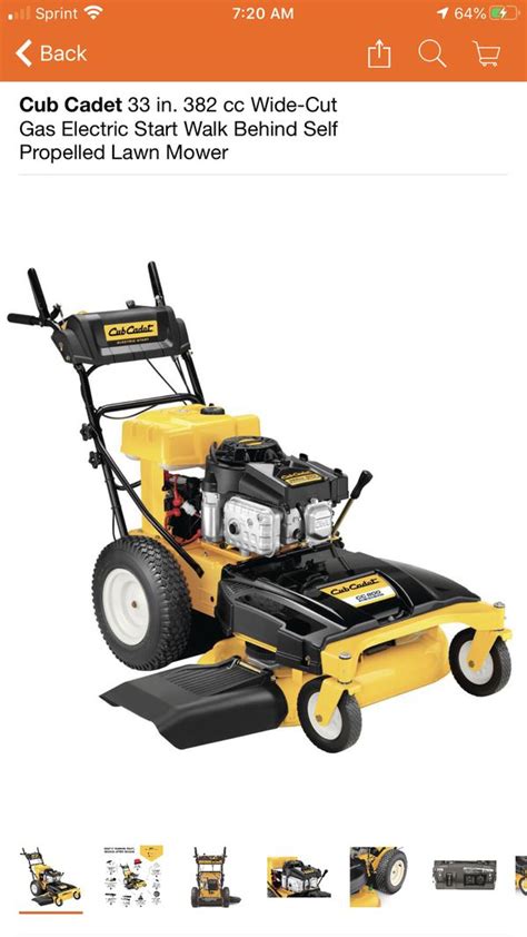 Cub Cadet 33 In 382 Cc Wide Cut Gas Electric Start Walk Behind Self