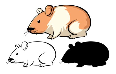Set Of Hamster Cartoon 1444983 Vector Art At Vecteezy