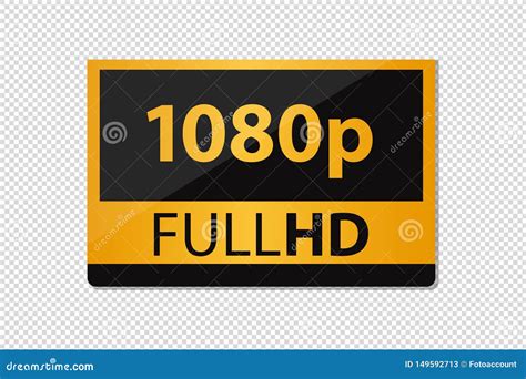 Fullhd 1080p Icon Golden Vector Illustration Isolated On