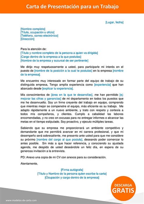 Carta De Presentación Para Un Trabajo Ejemplos Carta Word 2022