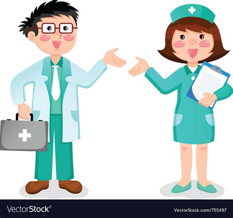 Doctor And Nurse Royalty Free Vector Image Vectorstock