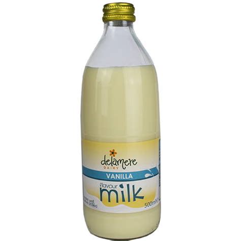 Delamere Sterilised Flavoured Milk Vanilla 500ml Glass Bottle