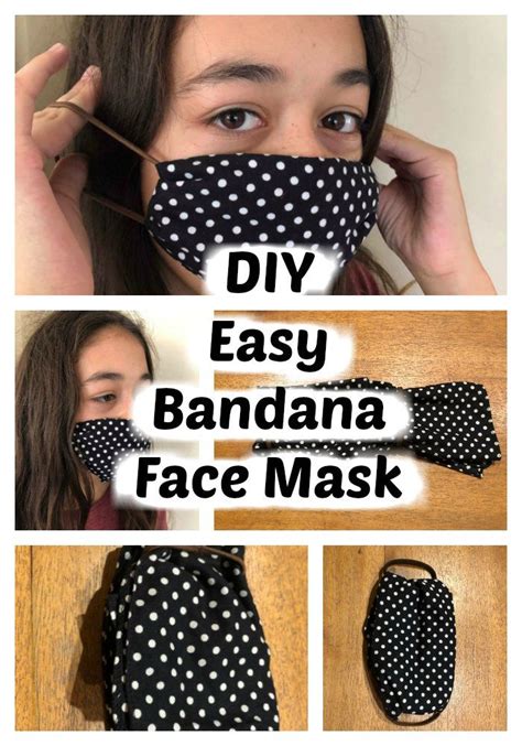 The Instructions For How To Make An Easy Bandana Face Mask With Polka