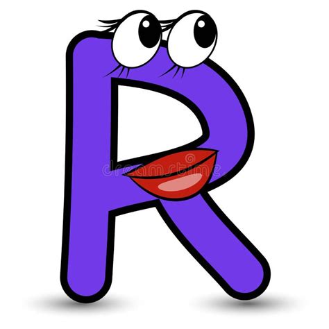 Funny Hand Drawn Cartoon Styled Font Colorful Letter R With Smiling