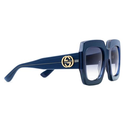 gucci square acetate sunglasses blue gucci eyewear avvenice