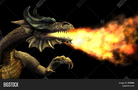 Fire Breathing Dragon Image And Photo Free Trial Bigstock