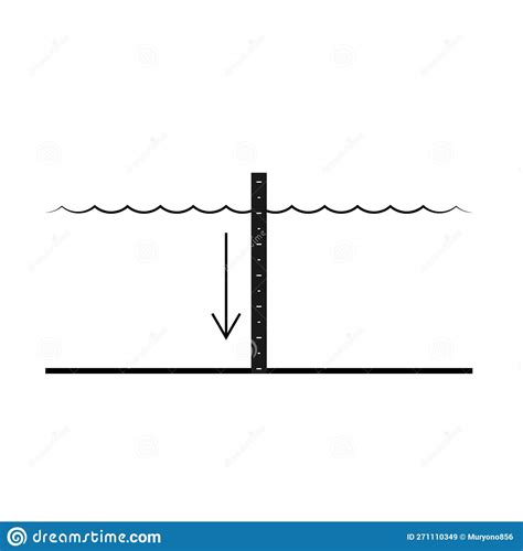 Water Depth Icon Measure The Depth Of Shallow Waters Vector Stock