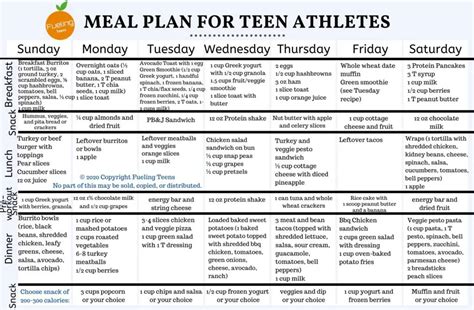 Best Meal Plan For Teenage Athletes Free Download Fueling Teens