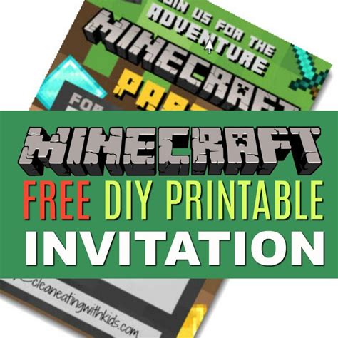 Throwing a minecraft birthday party? Free DIY Printable Minecraft Birthday Invitation - Clean ...